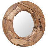 Decoratieve Spiegel Rond Teakhout