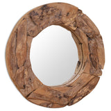 Decoratieve Spiegel Rond Teakhout