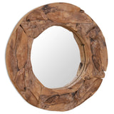 Decoratieve Spiegel Rond Teakhout