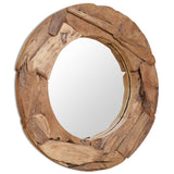 Decoratieve Spiegel Rond Teakhout
