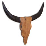 Stierenbeeld Wandgemonteerd 69X6X60 Cm Teakhout