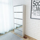 Schoenenkast Met Spiegel 5-Laags 63X17X169,5 Cm