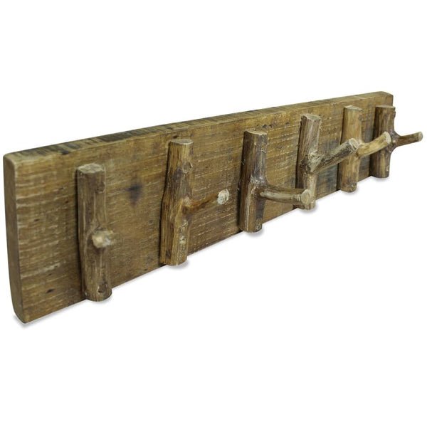 Kapstok 60X15 Cm Gemengd Gerecycled Hout Grijs