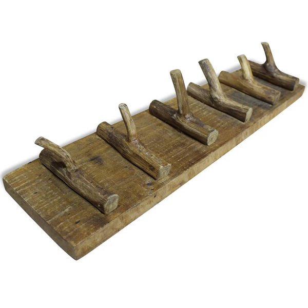 Kapstok 60X15 Cm Gemengd Gerecycled Hout Grijs