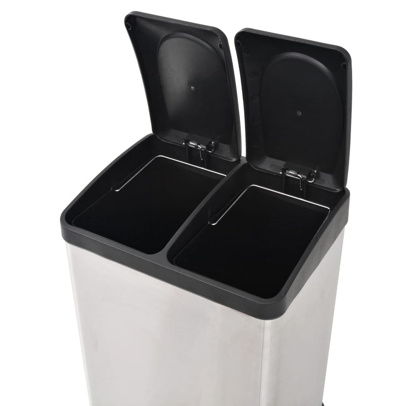 Pedaalemmer Voor Recycling 36 L Roestvrij Staal