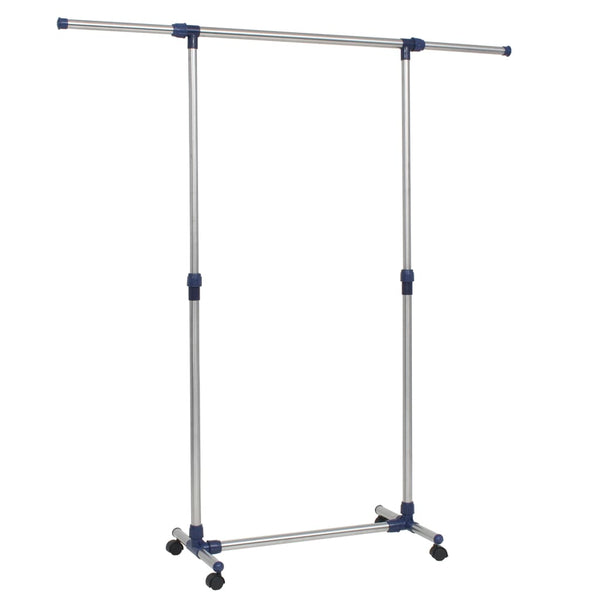 Kledingrek Verstelbaar 165X44X150 Cm Roestvrij Staal Zilver