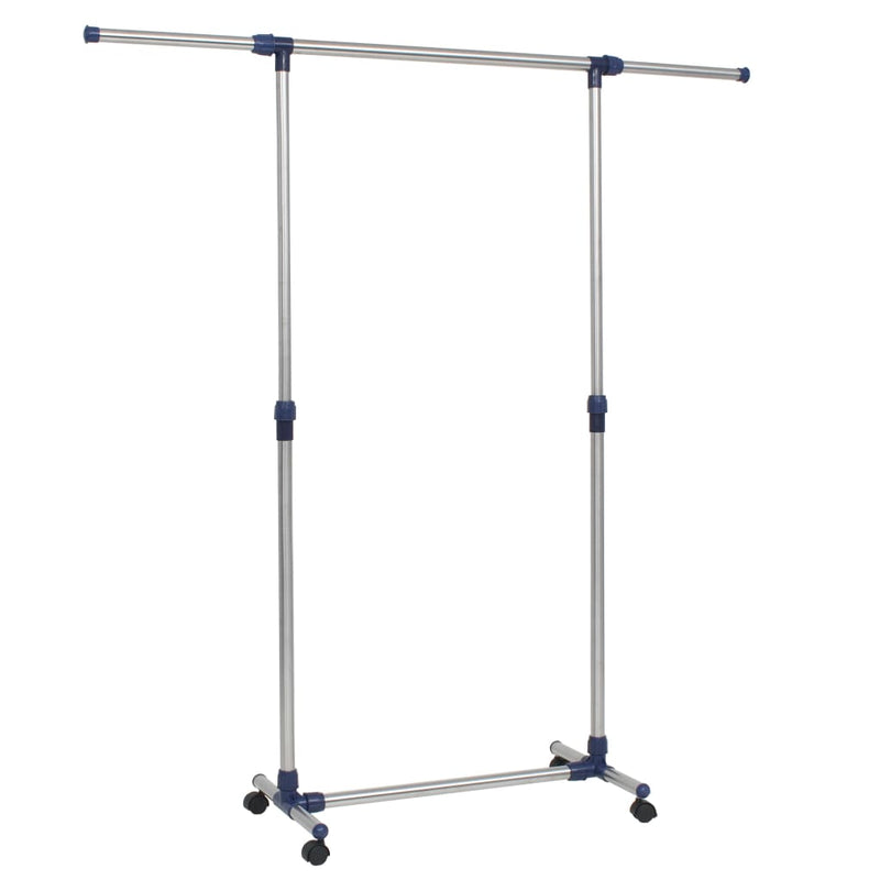 Kledingrek Verstelbaar 165X44X150 Cm Roestvrij Staal Zilver