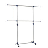 Kledingrek Verstelbaar 165X44X150 Cm Roestvrij Staal Zilver
