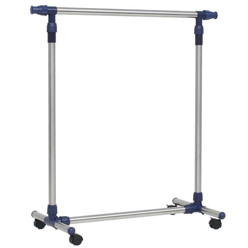 Kledingrek Verstelbaar 165X44X150 Cm Roestvrij Staal Zilver