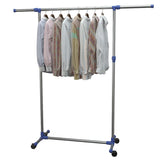 Kledingrek Verstelbaar 165X44X150 Cm Roestvrij Staal Zilver
