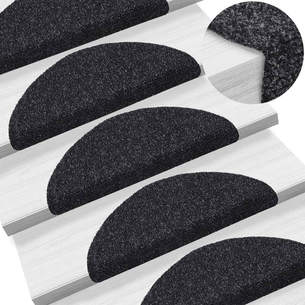 Trapmatten Zelfklevend 15 Stuks Halfrond Zwart