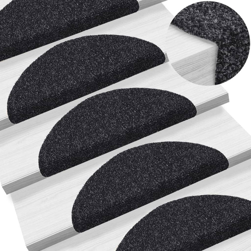 Trapmatten Zelfklevend 15 Stuks Halfrond Zwart