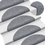 Trapmatten Zelfklevend 15 Stuks Halfrond Lichtgrijs