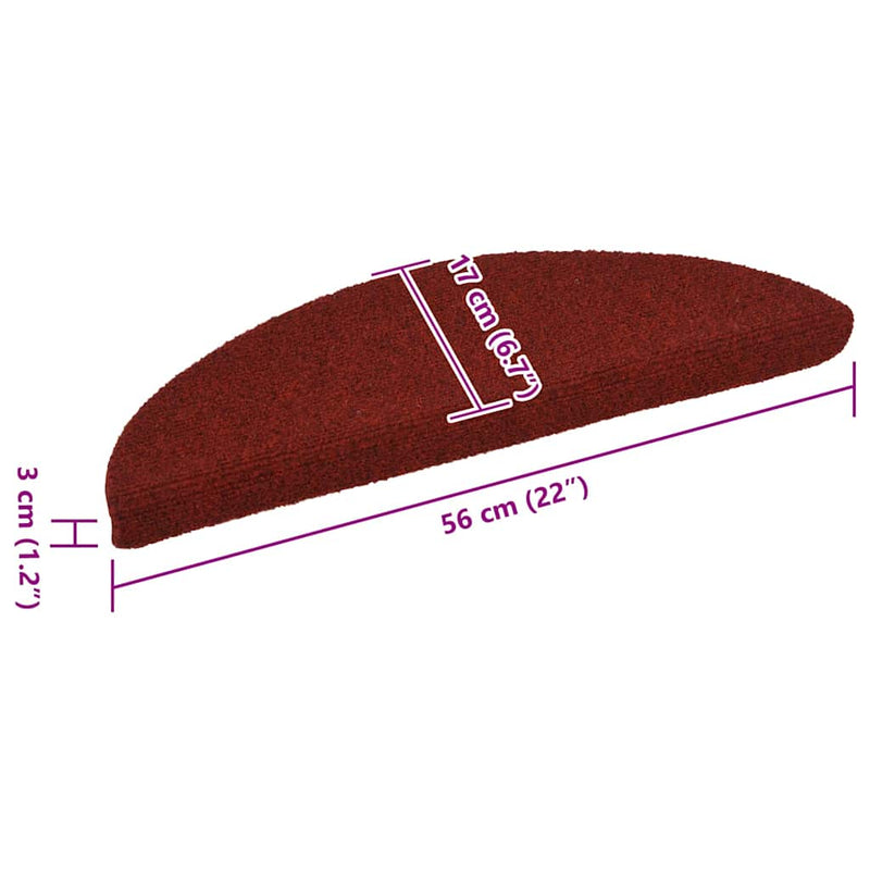 Trapmatten Zelfklevend 15 Stuks Bordeaux Rood Halfrond Bordeauxrood
