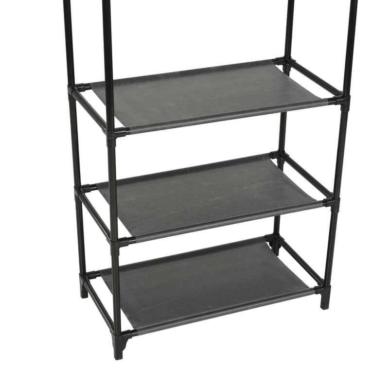 Kledingrek 55X28,5X175 Cm Staal En Ongeweven Stof Zwart
