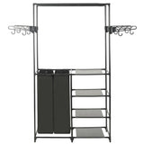 Kledingrek 87X44X158 Cm Staal En Ongeweven Stof Zwart