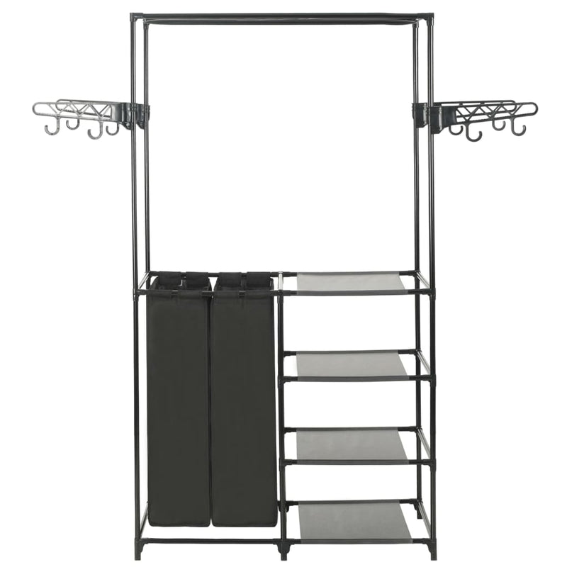 Kledingrek 87X44X158 Cm Staal En Ongeweven Stof Zwart