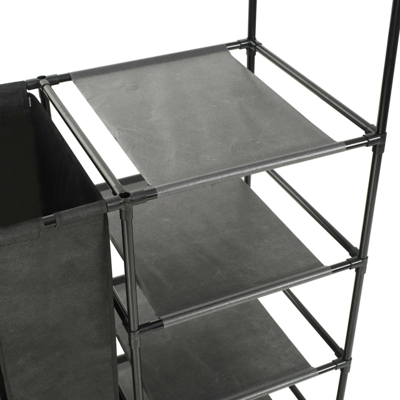 Kledingrek 87X44X158 Cm Staal En Ongeweven Stof Zwart