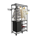 Kledingrek 87X44X158 Cm Staal En Ongeweven Stof Zwart