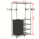 Kledingrek 87X44X158 Cm Staal En Ongeweven Stof Zwart