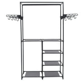Kledingrek 87X44X158 Cm Staal En Nonwoven Stof Zwart