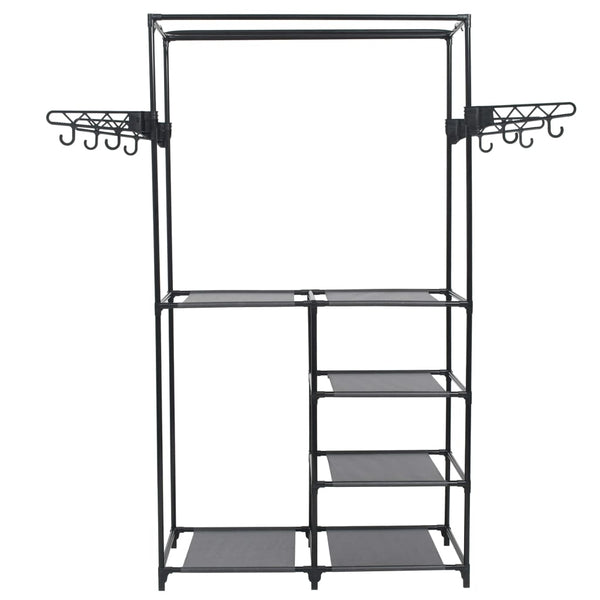 Kledingrek 87X44X158 Cm Staal En Nonwoven Stof Zwart