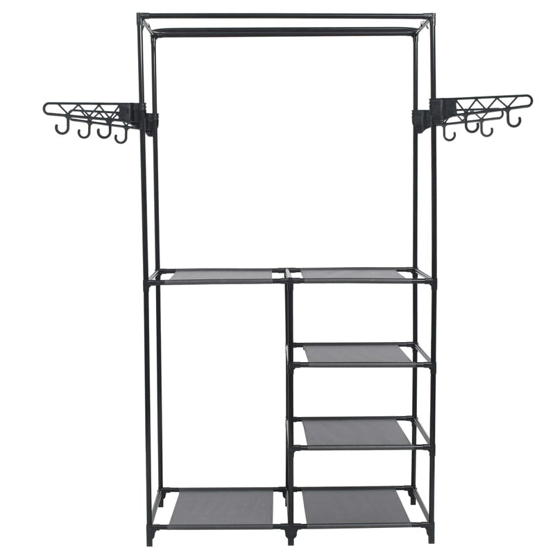 Kledingrek 87X44X158 Cm Staal En Nonwoven Stof Zwart