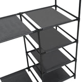 Kledingrek 87X44X158 Cm Staal En Nonwoven Stof Zwart