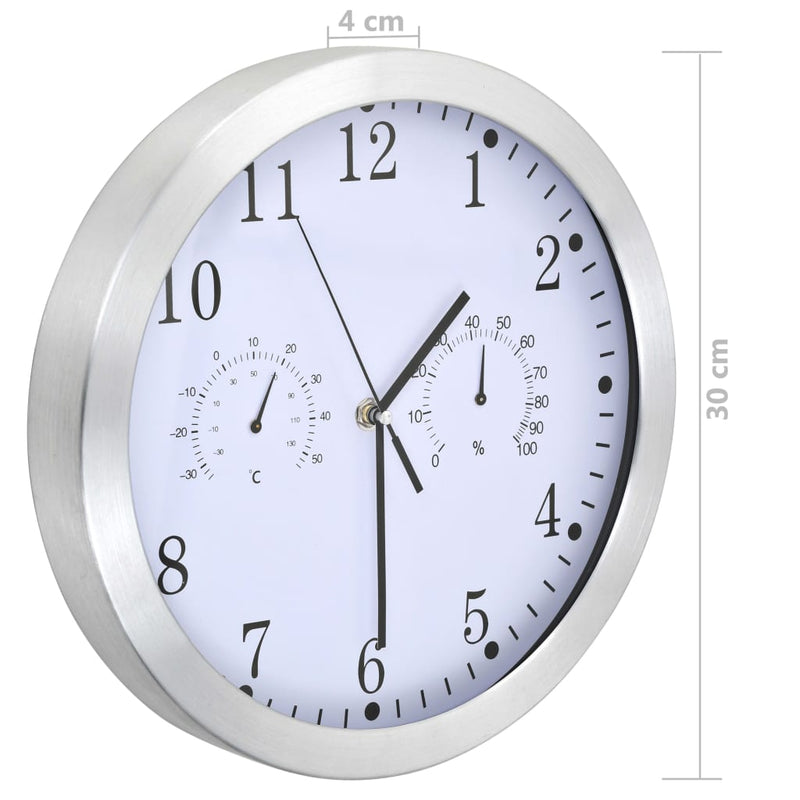 Wandklok Met Quartz-Mechanisme Hygrometer Thermometer 30 Cm