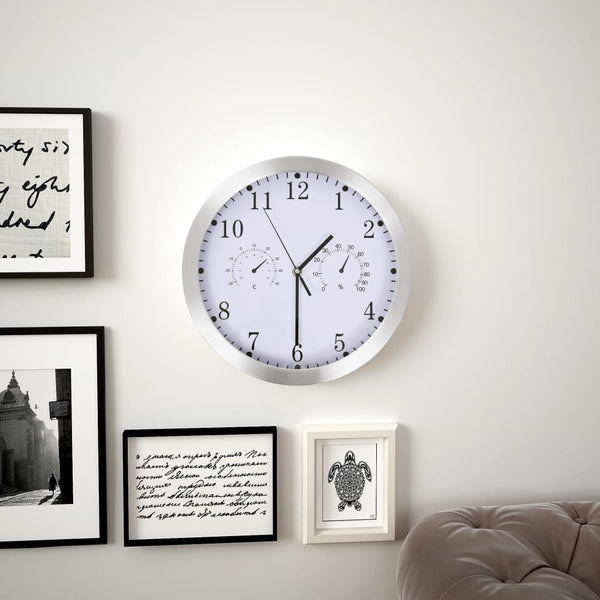 Wandklok Met Quartz-Mechanisme Hygrometer Thermometer 30 Cm