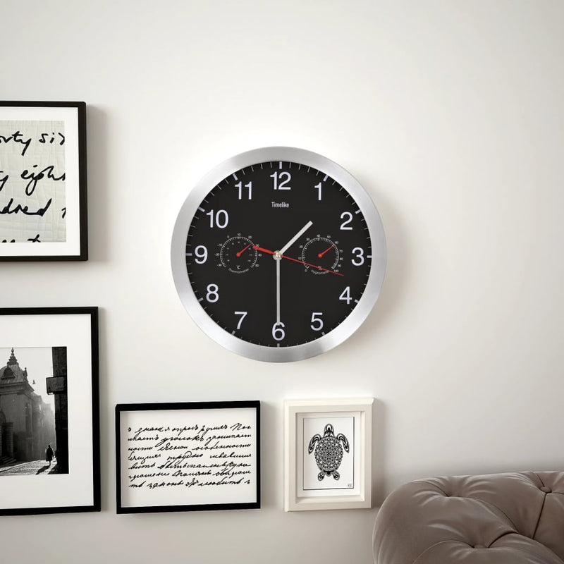 Wandklok Met Quartz-Mechanisme Hygrometer Thermometer 30 Cm