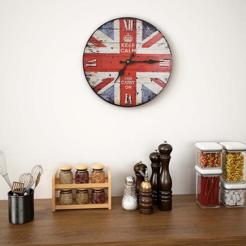 Wandklok Vintage Stijl Bloemen