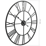 Wandklok Vintage-Stijl Met Quartz-Mechanisme Xxl 80 Cm Metaal