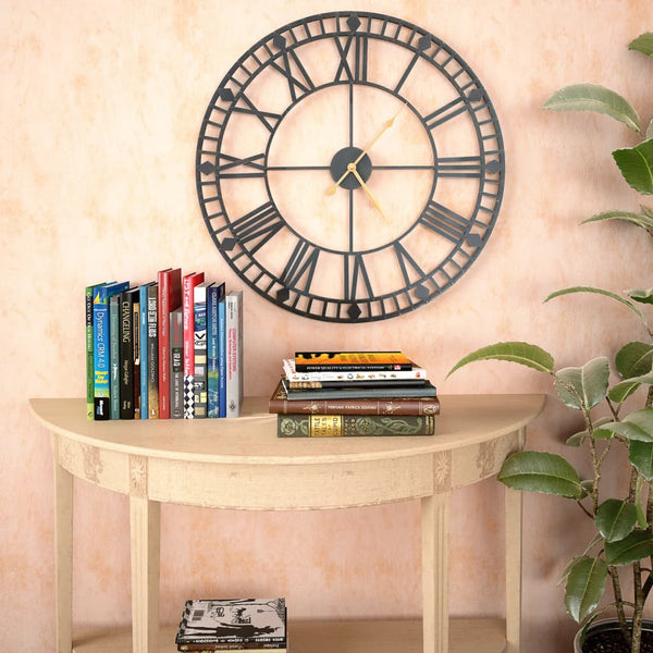 Wandklok Vintage-Stijl Met Quartz-Mechanisme Xxl 60 Cm Metaal