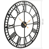 Wandklok Vintage-Stijl Met Quartz-Mechanisme Xxl 60 Cm Metaal