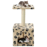 Kattenkrabpaal Met Sisal Krabpaal Pootafdrukken Grijs