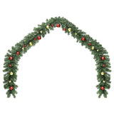 Kerstslinger Versierd Met Kerstballen En Led-Lampjes