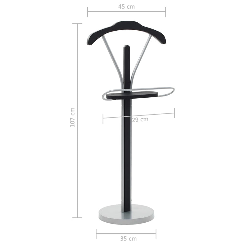 Kledingbutler 45X35X107 Cm Zwart En Grijs