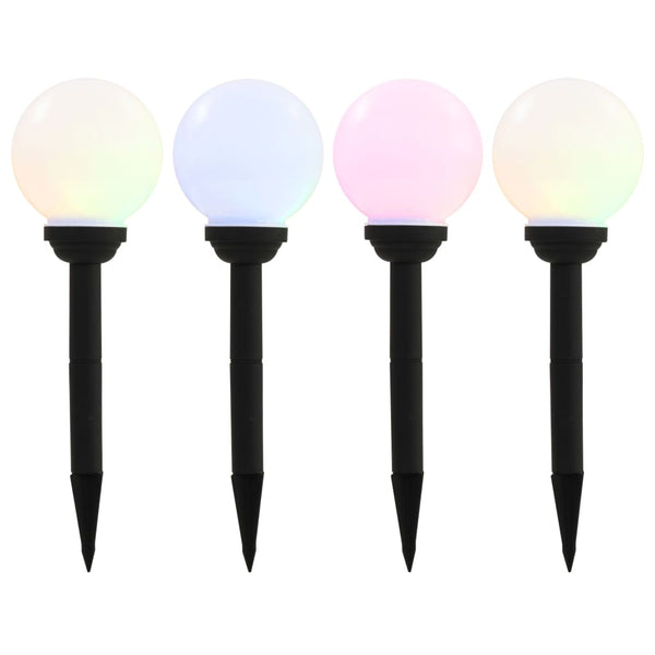 Led-Solarlampen Rond 15 Cm Rgb 4 St