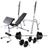 Trainingsbank Met Gewichtenrek En Halterset 60,5 Kg