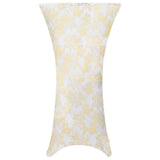 2 St Tafelhoezen Stretch 70 Cm Wit Met Gouden Opdruk