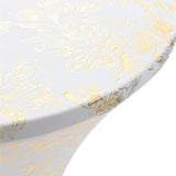 2 St Tafelhoezen Stretch 70 Cm Wit Met Gouden Opdruk