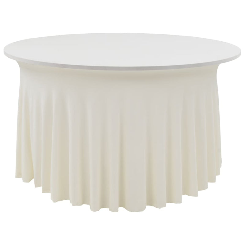 2 St Tafelhoezen Stretch Met Rok 180X74 Cm Crème