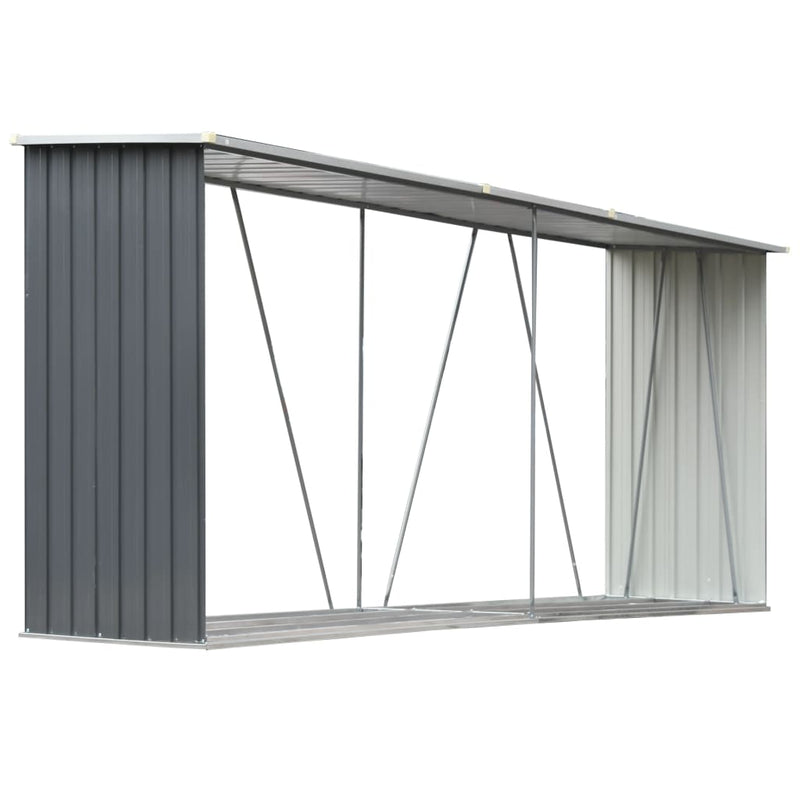 Haardhoutschuur 330X84X152 Cm Gegalvaniseerd Staal