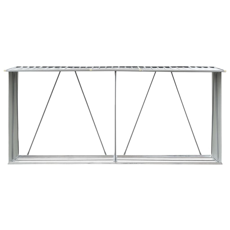 Haardhoutschuur 330X84X152 Cm Gegalvaniseerd Staal