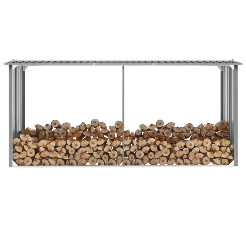 Haardhoutschuur 330X92X153 Cm Gegalvaniseerd Staal