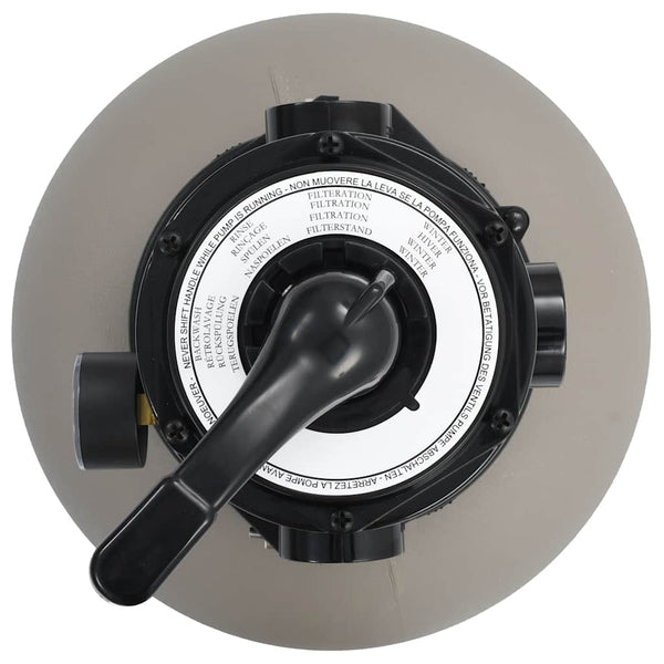 Zwembadzandfilter Met 4-Positie Ventiel 350 Mm Grijs