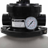 Zwembadzandfilter Met 4-Positie Ventiel 350 Mm Grijs