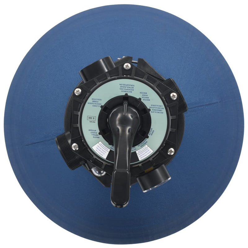 Zwembadzandfilter Met 6-Positie Ventiel Blauw
