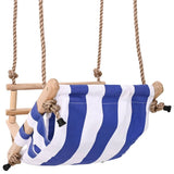 Babyschommel Met Veiligheidsgordel Katoen Hout Blauw